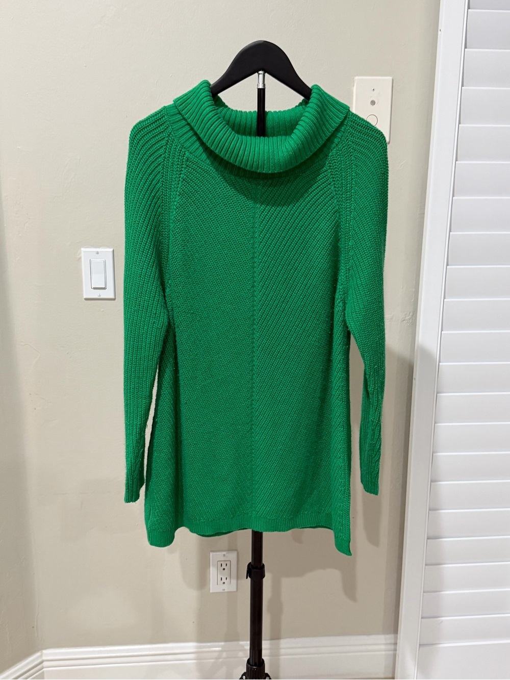 Soft Surroundings Kelly Green Cowl Neck Sweater Petite Large